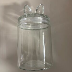 Clear Glass Jar with Bunny Ears Lid